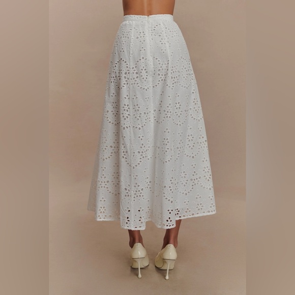 Meshki Arla Broderie Midi Skirt - White - Picture 2 of 8